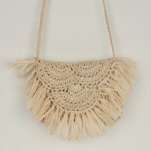 Vintage Woven Straw Shoulder  / Crossbody / Clutch / Half Moon Purse
